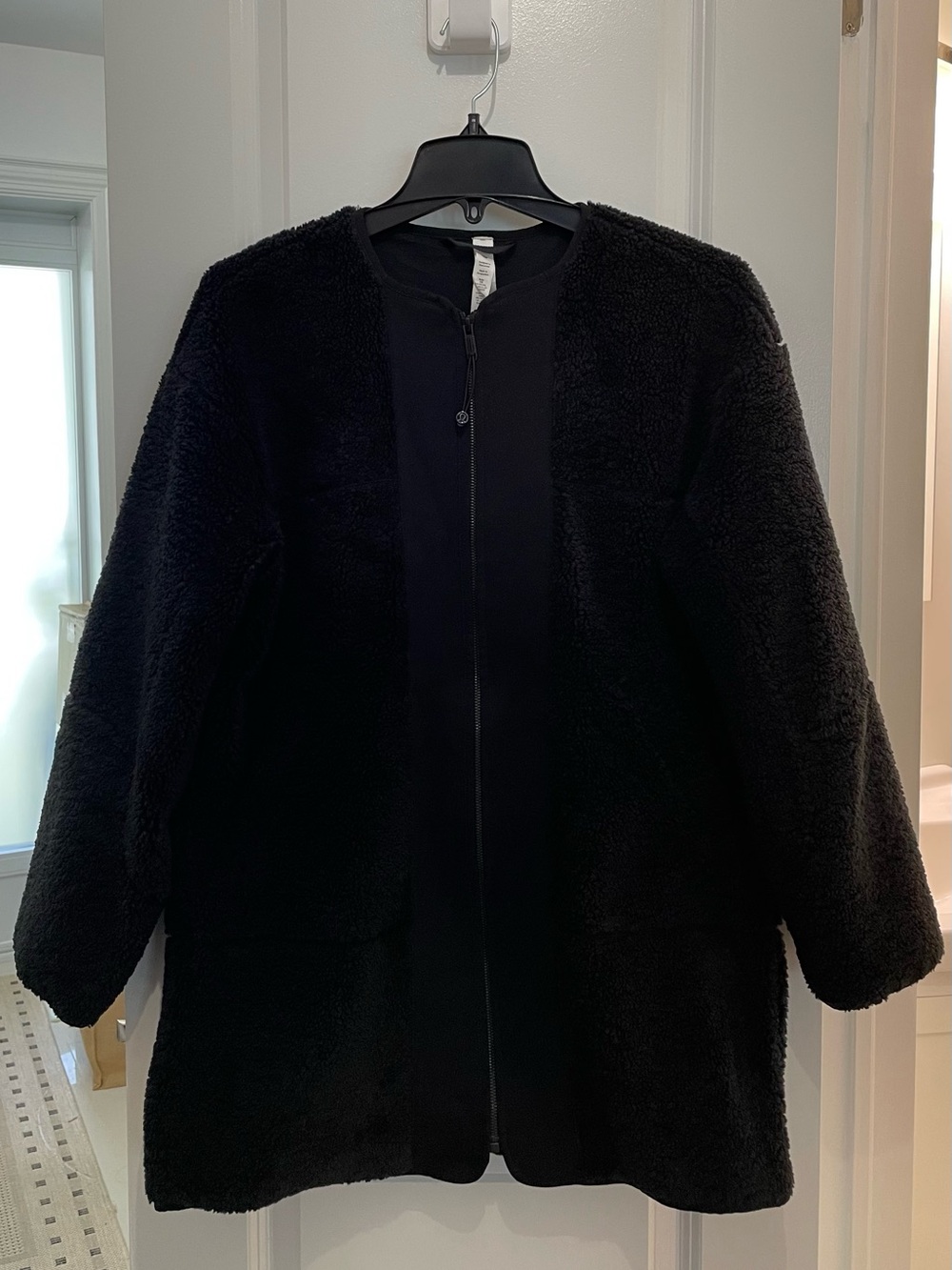 lululemon athletica Black Faux-Sherpa Zip-Up Coat